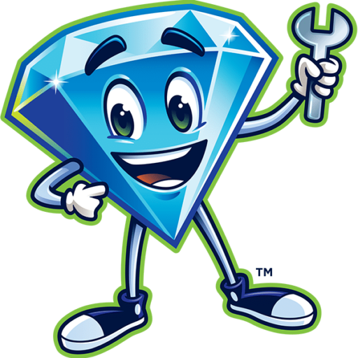 Blue Diamond Heating and Air in San Diego Blue Diamond Mascot Logo